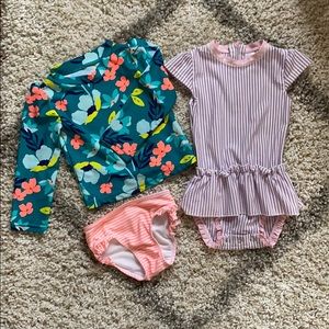 Girls 2T Swimsuit Bundle Ruffle Butts&Simple Joy
